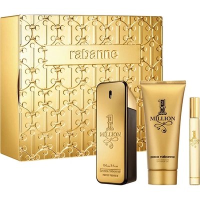 Paco Rabanne 1 Million подаръчен комплект с тоалетна вода 100мл, мини 10мл и душ гел 100мл за мъже 1 бр