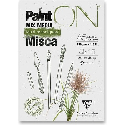 Clairefontaine Umělecký blok Paint´On Misca 250 g 15 listů A5 uni