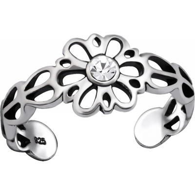 Olivie Stříbrný květinový prsten na nohu 4007