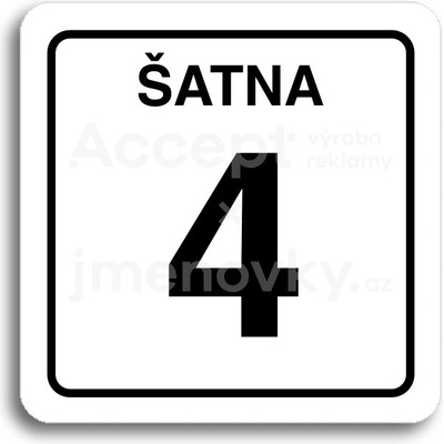 ACCEPT Piktogram šatna 4 - bílá tabulka - černý tisk