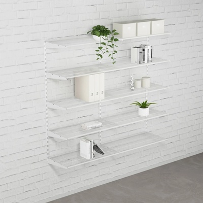 Walteco Nástenná regálová zostava DOUBLE, 1500x1630 mm, biela Hĺbka: 330 mm , SHWHD300