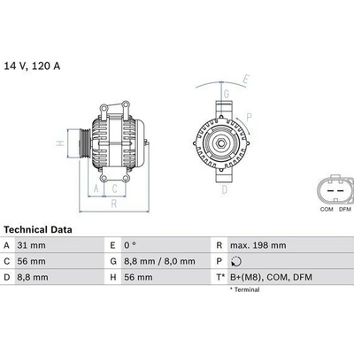 Alternátor BOSCH 0 986 045 380