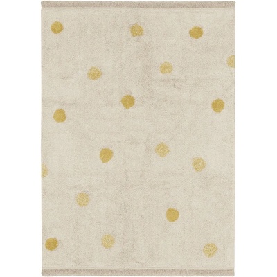 Lorena Canals Ръчно изработен памучен детски килим подходящ за пране в цвят жълта охра и кремаво 120x160 cm Hippy Dots Honey - Lorena Canals (C-HIDO-HNY)