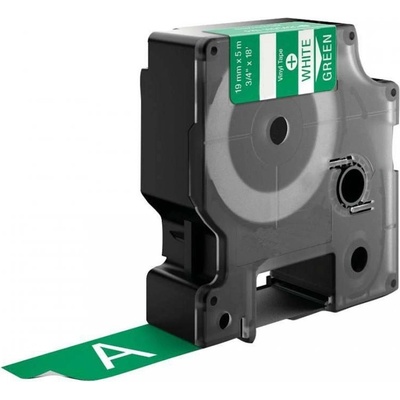Compatible Съвместима лента с Dymo 1805420, 19mm x 5, 5m бял печат / зелен фон, винил (1805420)