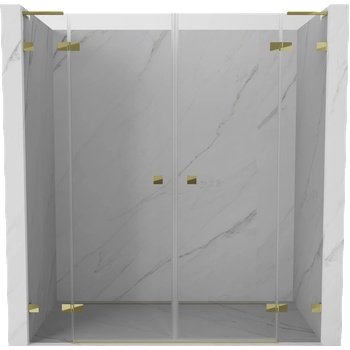 Mexen Lunar L Двойна отваряема душ врата 190 см, прозрачни, златни - 834DL-190-000-50-00 (834DL-190-000-50-00)