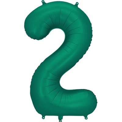 Party Deco Balón Číslo 2 Tmavo zelený 86 cm