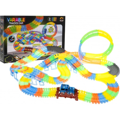 Majlo Toys Svítící autodráha s autíčkem na baterie 227 dílků Variable Tracks
