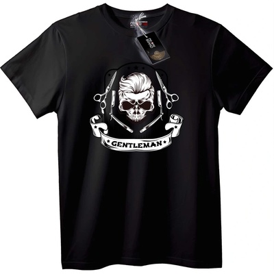 NOONEBRAND Тениска Джентълмен Череп Бръснар - S, Black