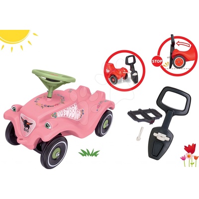 BIG set auto Flower Bobby Car Classic růžové a opěrka a držák na chození 56110-6