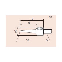 MITUTOYO Dotek měřící jehlový m2,5 x 4,5/15mm, pro úchylkoměry (mitu-137413)