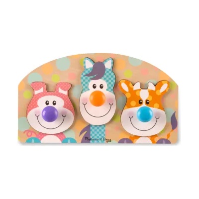 Melissa & Doug Голям дървен пъзел с дръжки - Ферма (13440)