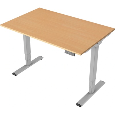 Delso Výškovo nastaviteľný stôl MIDJUSTER 60 x 120 cm buk / sivá