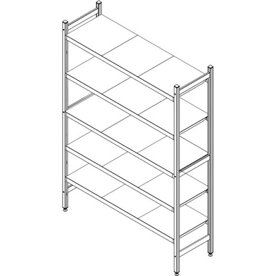 TOMGAST Regalový systém 960 x 500 mm, 5 polic| TOM, EZ-550960