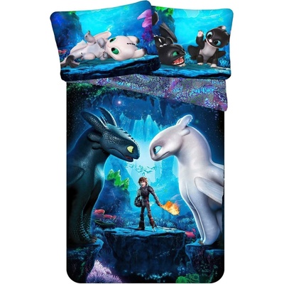 Jerry Fabrics obliečky AKO VYCVIČIŤ DRAKA 3 bavlna 140x200 70x90