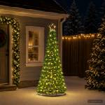 vidaXL LED коледна елха с ламе и основа EKENAS 180 см (42055405)