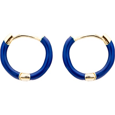Franco Bene Kroužkové modré náušnice pozlacené 5763