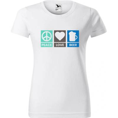 DOBRÝ TRIKO Dámské tričko Peace love beer Bílá – Hledejceny.cz