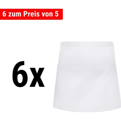 G.Gastro 6 ks Karlowsky Zástěra do pasu s kapsou bílá D9785763