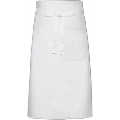 Link Kitchen Wear Kuchařská zástěra s kapsou keprová, praní na 60 °C Bílá, 70 x 120 cm X1000T