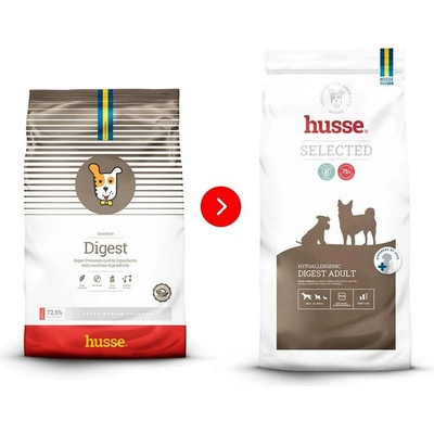 Husse Hypoallergenic Digest Adult s jehněčím s citlivým zažíváním a s bílou srstí 7 kg