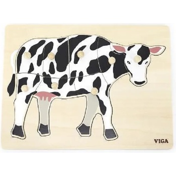 Image 1 of Viga Toys Монтесори образователен пъзел Viga - Крава (44608)