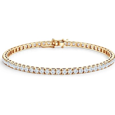 SAVICKI Tenisový náramok žlté zlato s bielymi zafírmi 2.360 ct 3 mm 17 cm - SAV-B-TENIS-17CM-30SZ-20K-585-BSZ-Z