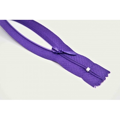 Nedeliteľný jemný plastový špirálový zips (veľkosť číslo 3) rôzne farby - dĺžka 12 cm - 60 cm 16 cm Tmavá fialová