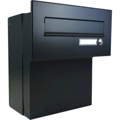 DOLS F-046 ČD-26 RAL9005 - poštová schránka na zamurovanie, s menovkou a zvončekovým tlačidlom, čierna
