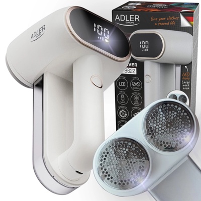 Adler Препарат за премахване на мъх, Adler, двойна глава, LCD екран, 3 скорости, USB-C, капацитет на резервоара 140 ml, бяло/златно, батерия 1800 mAh, мощност 10 W (AD 9622W) (AD 9622W)