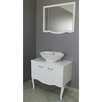 Gera Комплект водоустойчиви мебели за баня Ретро 80 см, цвят бял (Komplekt_Retro)