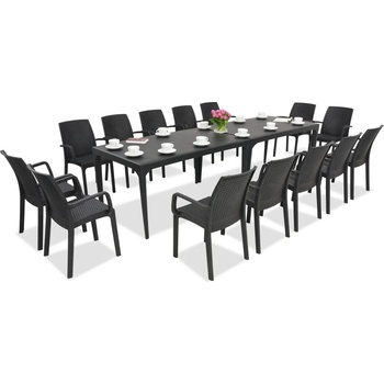 BICA Стилен комплект за хранене Oslo/Indiana 14 антрацит Bica (BC435ANTx2-14xBC9093ANT)