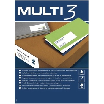 MULTI 3 Стикери MULTI 3 Бял прав 100 Листи 500 Листи 52, 5 x 29, 7 mm (8410782105138)