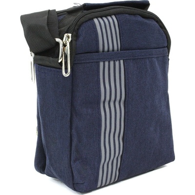Tmavomodrá menšia pánska praktická zipsová crossbody taška Erick
