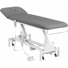 physa Elektrické masážní lehátko - 1 motor - 100 W - 207 x 68 x 53–92 cm - 200 kg - bílé/šedé LILLE GRAY PH