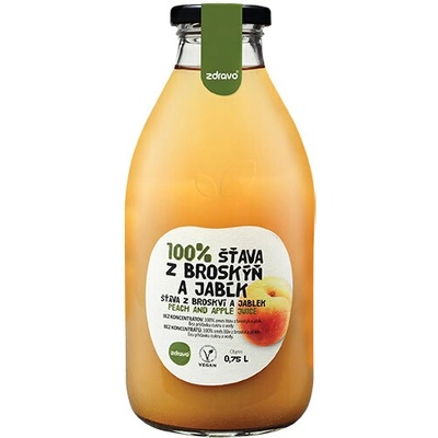 Zdravo 100% broskyňa a jablko 0,75 l