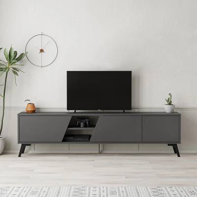 TopMebel ТВ мебел Fiona от меламин в антрацитен цвят 180x35, 6x48см