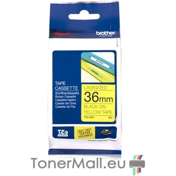 Image 1 of Brother Tape Black on Yellow Brother TZ-661