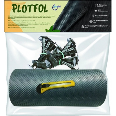 Fólie pod plot 25cm/10m+20 ks plastových hřebů
