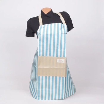 Image 1 of Раирана готварска престилка в бяло и синьо