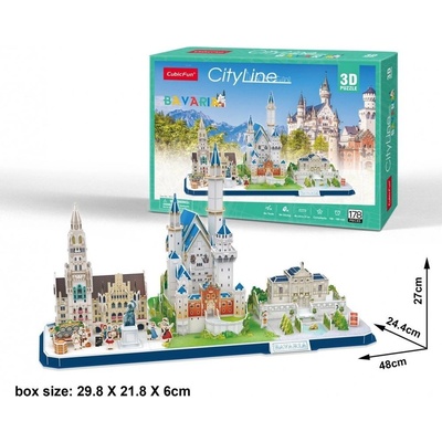 CubicFun 3D puzzle CityLine panorama Bavorsko 178 ks