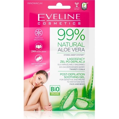 Eveline Cosmetics 99% Natural Aloe Vera Post-Depilatory Cream Zklidňující gel po depilaci 2 x 5 ml