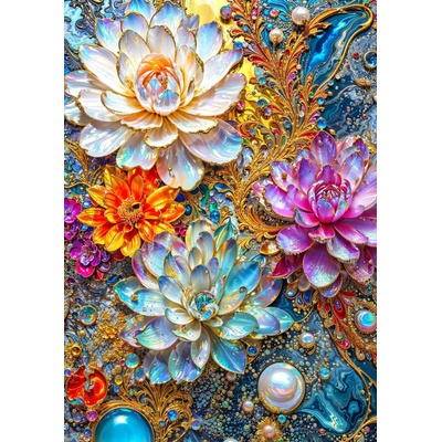 Enjoy - Puzzle Pearlescent Waterlilies - 1 000 piese