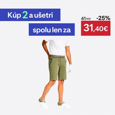 Inesis pánske golfové šortky MW500 kaki
