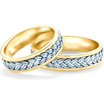 Image 1 of SAVICKI Сватбени халки: двуцветно злато, плоски. 5 мм