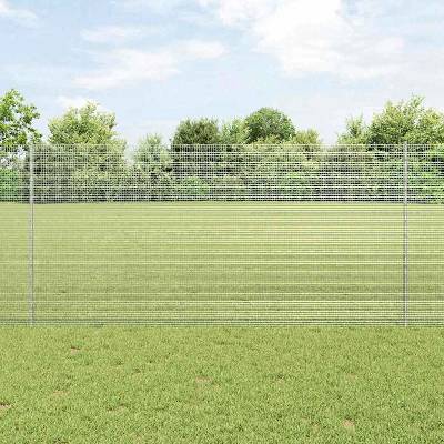 OMAXI Svařovaná drátěná plotovina s tyčkami 10 x 1,2 m Stříbrná 925763