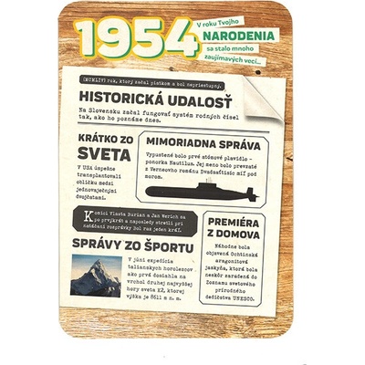 Blahopřaní 1954 - slovensky, variant B