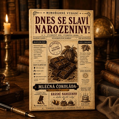 Dárková mléčná 100 g 21x13,5 cm - Dnes se slaví narozeniny