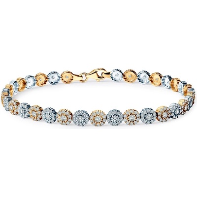 SAVICKI Тенис гривна savicki 5, 0 мм: двуцветно злато 585, цирконий