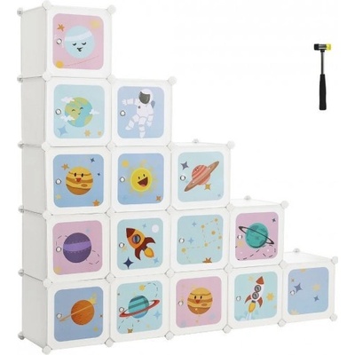 SONGMICS Detský regál so 16 priehradkami LPC902W