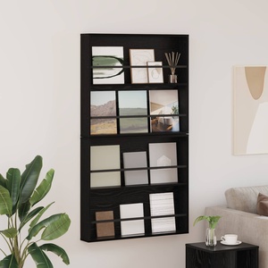 vidaXL Етажерка за списания с рафт 2 бр. Черния дъб 80 x 12 x 70 см (890841)